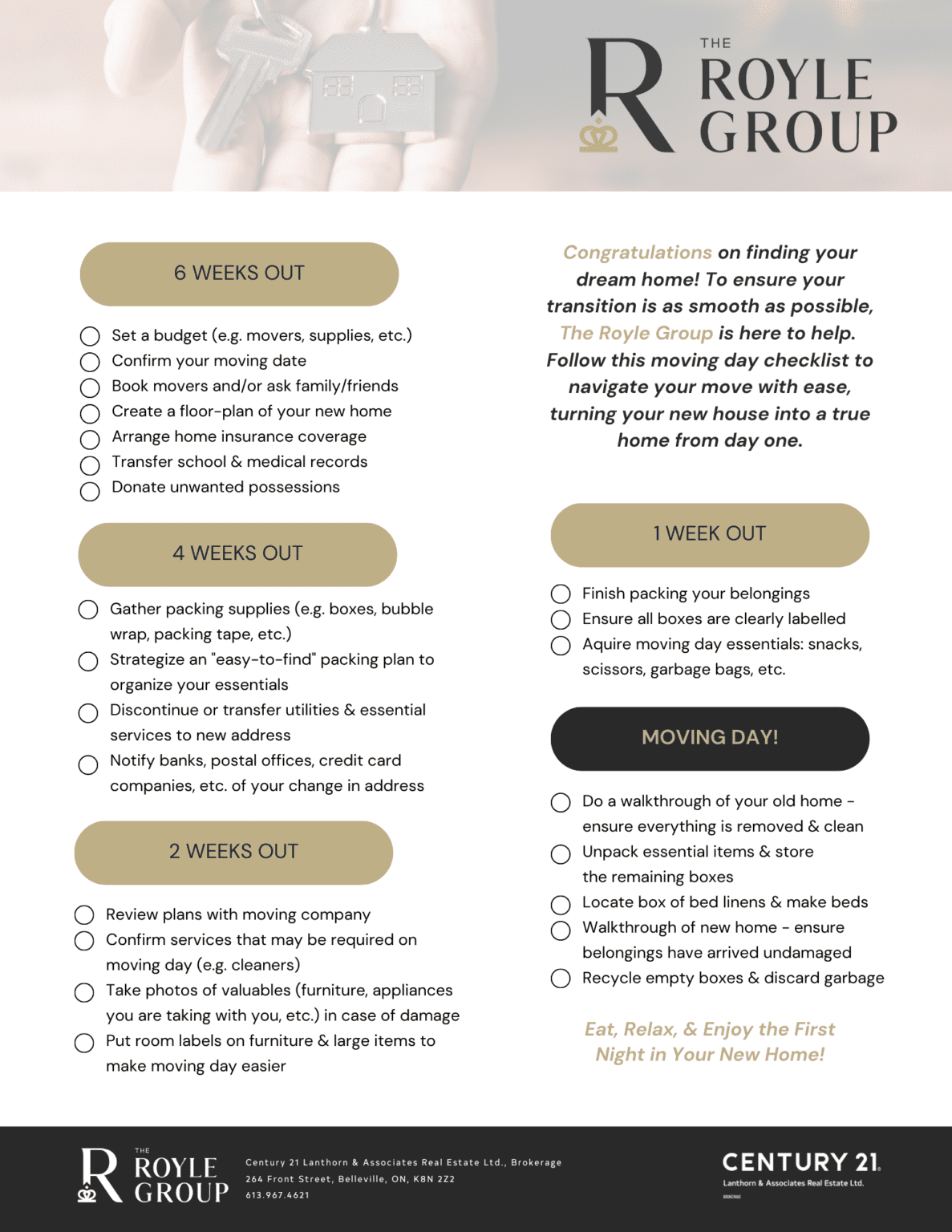 The Essential Closing Day Checklist The Royle Group